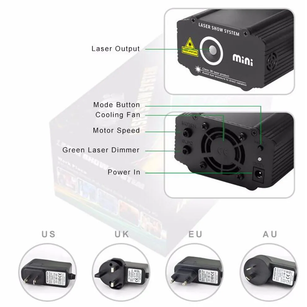 Лазерный проектор ALIEN Mini R & G сценический световой эффект красный и зеленый