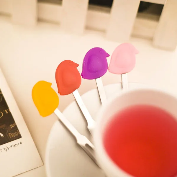 Вилка для фруктов из нержавеющей стали милая силиконовая рукоятка конфетного