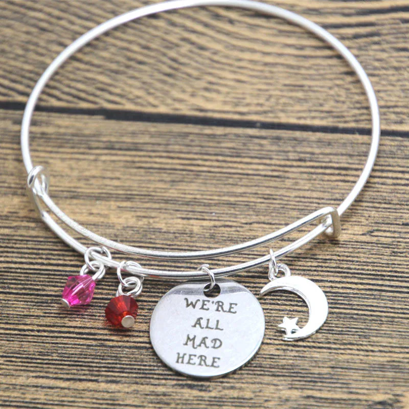 12 шт./лот браслет в стиле Алисы стране чудес с изображением Чеширского Кота мы все