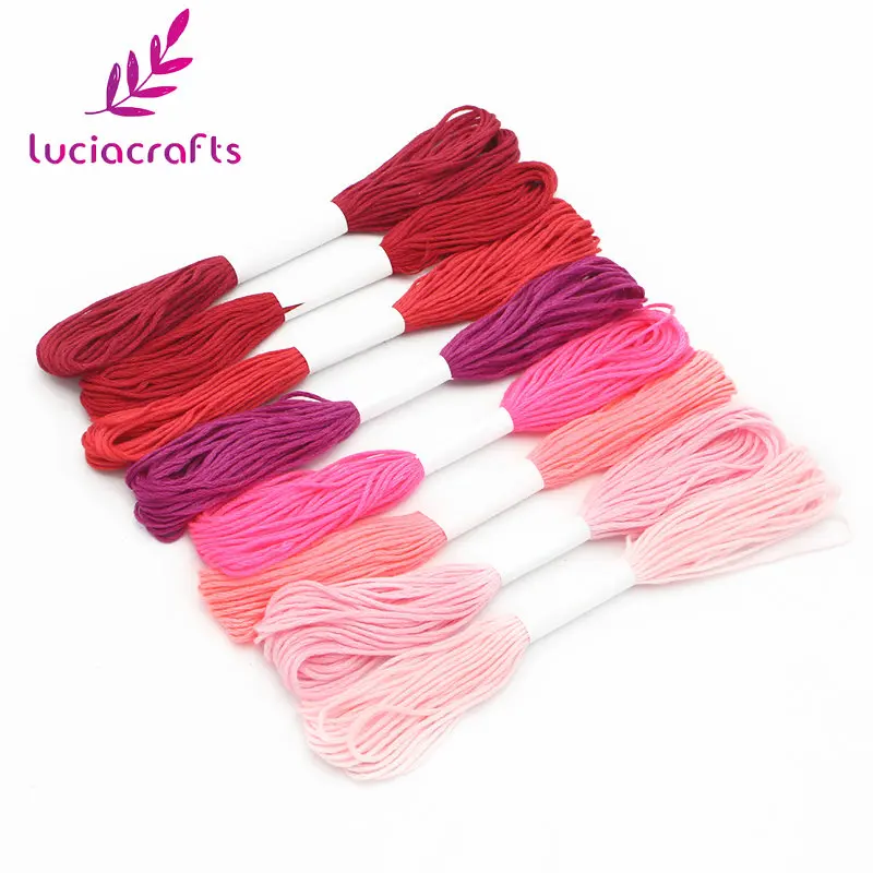 Red range Lucia crafts 6 акций L: 7 м якорь вышивка крестиком хлопок вышивка нить шитье DIY аксессуары ручной работы 8 шт./лот W0103 - Цвет: Red range