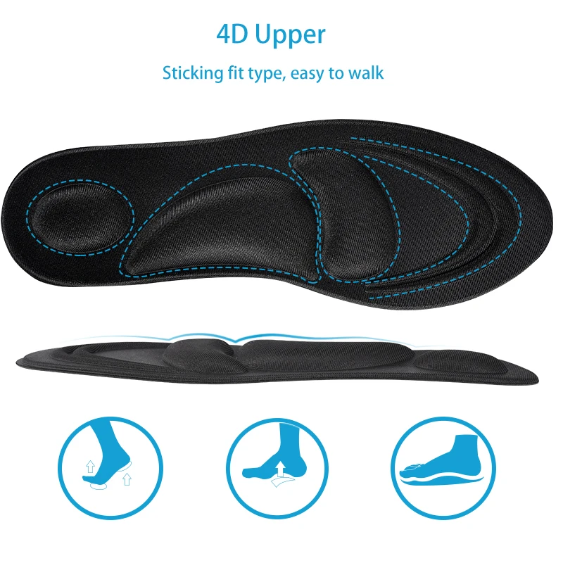 Soumit/новые массажные стельки 4D, стельки ортопедическиедля обуви, мягкие губчатые арки, поддерживающие ортопедические вставки, для обуви, на высоком каблуке, для мужчин и женщин, на подушке