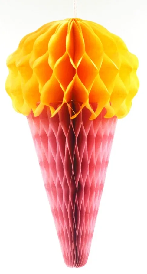2pc 6inch yellow-pin Летняя Вечеринка пончик мороженое тема украшения для кексов тарелка сотовый флаг с мячом коробка конфет набор день рождения, детский душ вечерние поставки - Цвет: 2pc 6inch yellow-pin