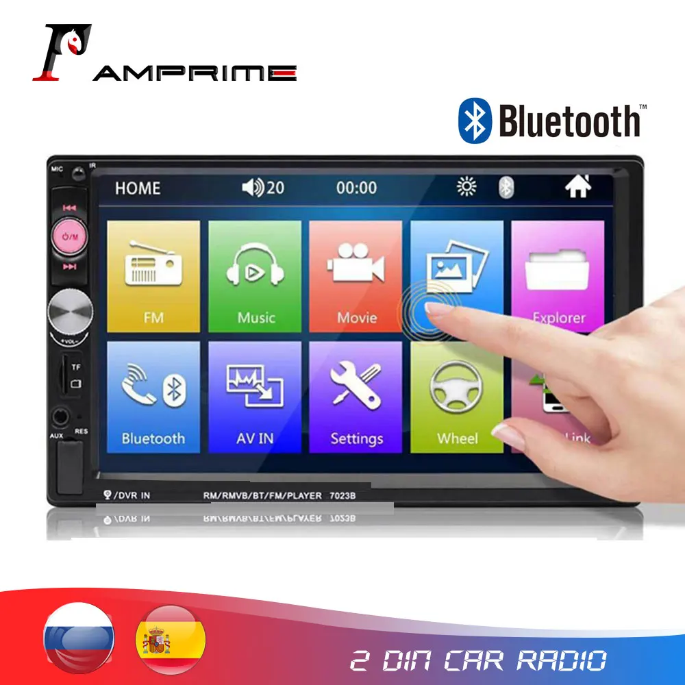 AMPrime Авторадио 2 Din автомагнитола " сенсорный экран Dash MP5 Bluetooth USB Автомобильный цифровой 2Din мультимедийный плеер камера заднего вида