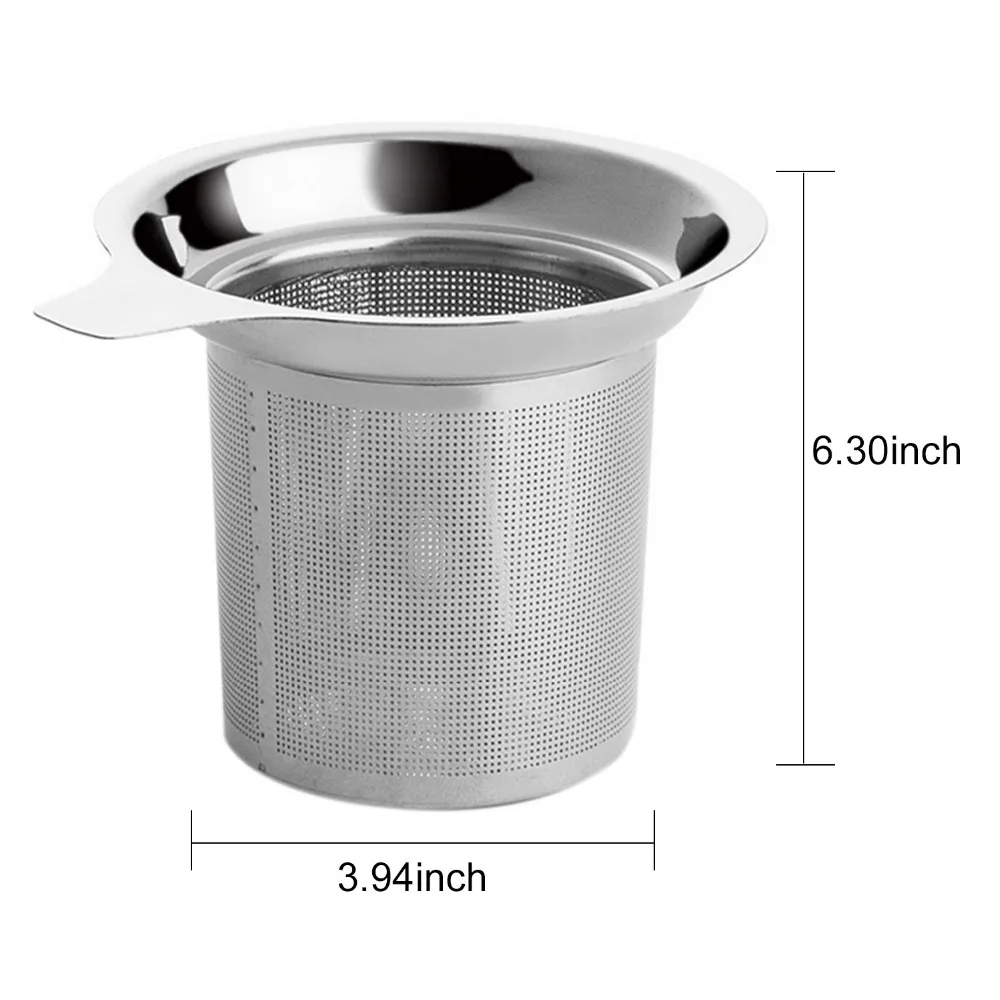 Behogar 2 шт. Нержавеющая сталь Чай Infuser Фильтр заварочный чайник с ситечком большой