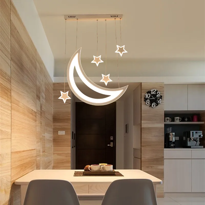 Современная мода акриловая луна звезды Led подвесной светильник для фойе столовой