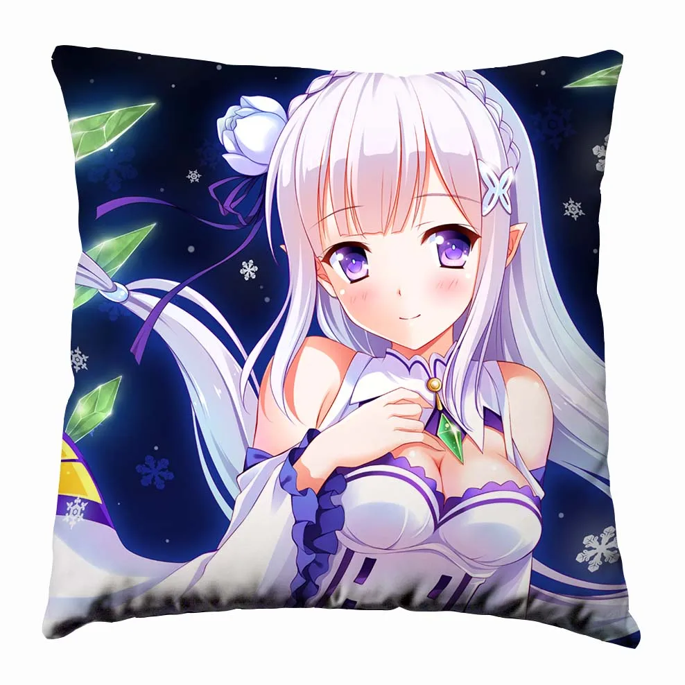 1 Аниме Манга Re Zero kara Hajimeru Isekai Seikatsu подушка 40x40 см наволочка сиденье постельные принадлежности Подушка 010 - Цвет: 1