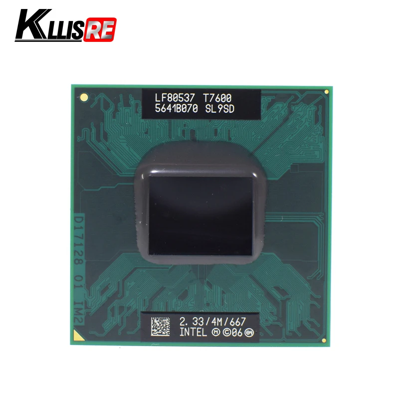 Intel Core Duo T7600 cpu 4M cache 2 33 GHz 667MHz FSB Socket 478 двухъядерный ноутбук процессор для 945 чипсета
