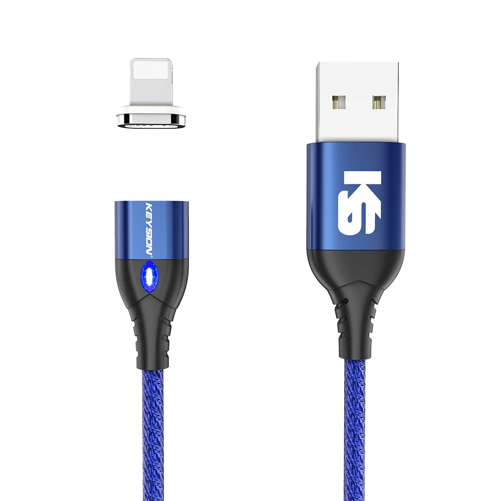 Синий KEYSION 3A Магнитный Micro USB кабель для samsung Galaxy A10 M30 M20 M10 Быстрая зарядка магнит зарядное устройство Micro usb кабель для samsung - Цвет: Синий