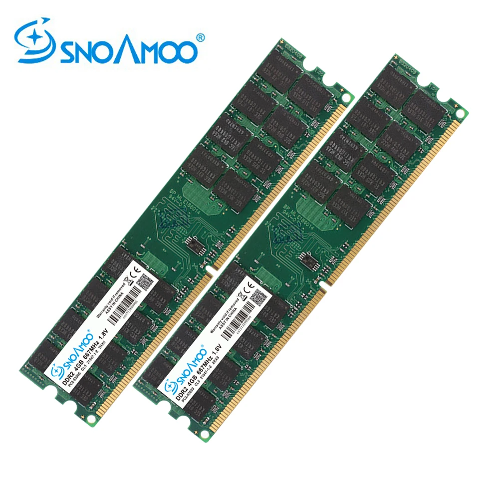 SNOAMOO RAMs DDR2 4 Гб 2 Гб 800 МГц/667 МГц PC2-6400 Настольный ПК DIMM память 240 контакты для системы AMD