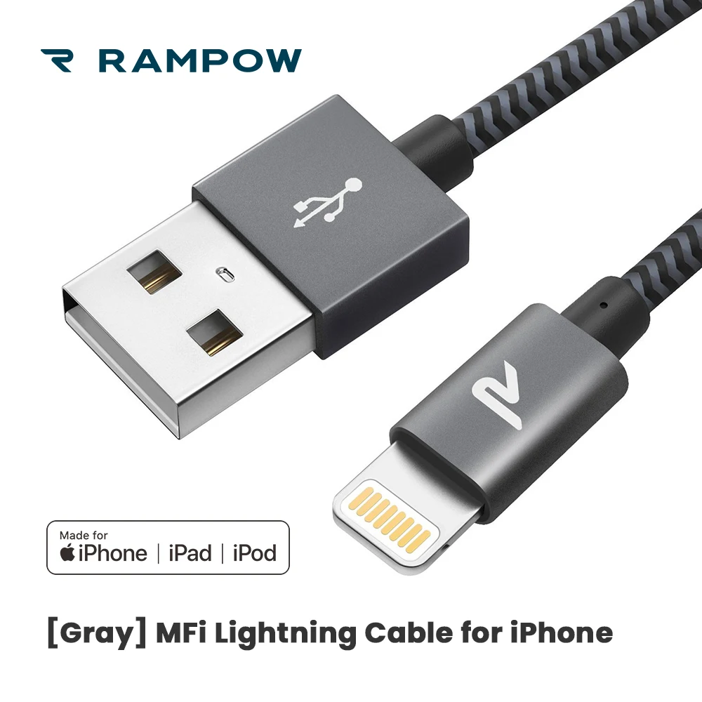 Usb кабель для зарядки RAMPOW iPhone X сертифицированный MFi Lightning XR 5 V/2A быстрой кабеля