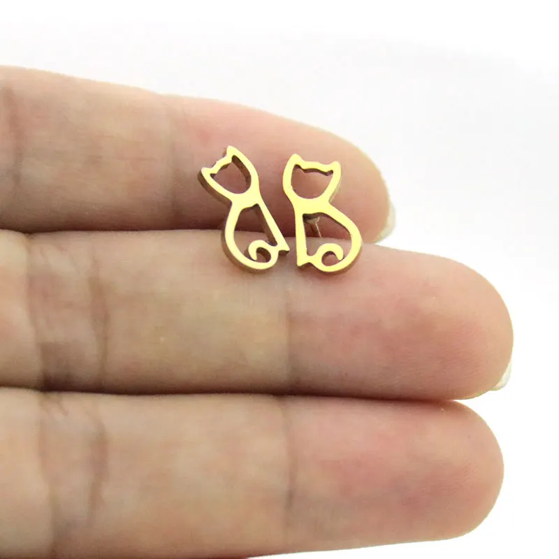 Оптовая продажа оптом 10 пар серьги в виде сидячих кошек украшения 4 цвета