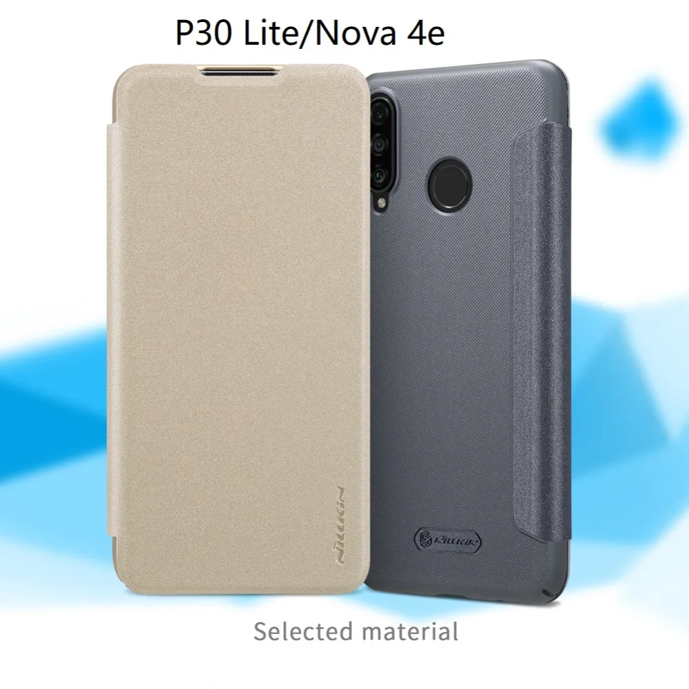 For Huawei P30 Pro cases Nillkin Sparkle PU Flip leather case cover lite nova 4e P20 Mobile Protective |