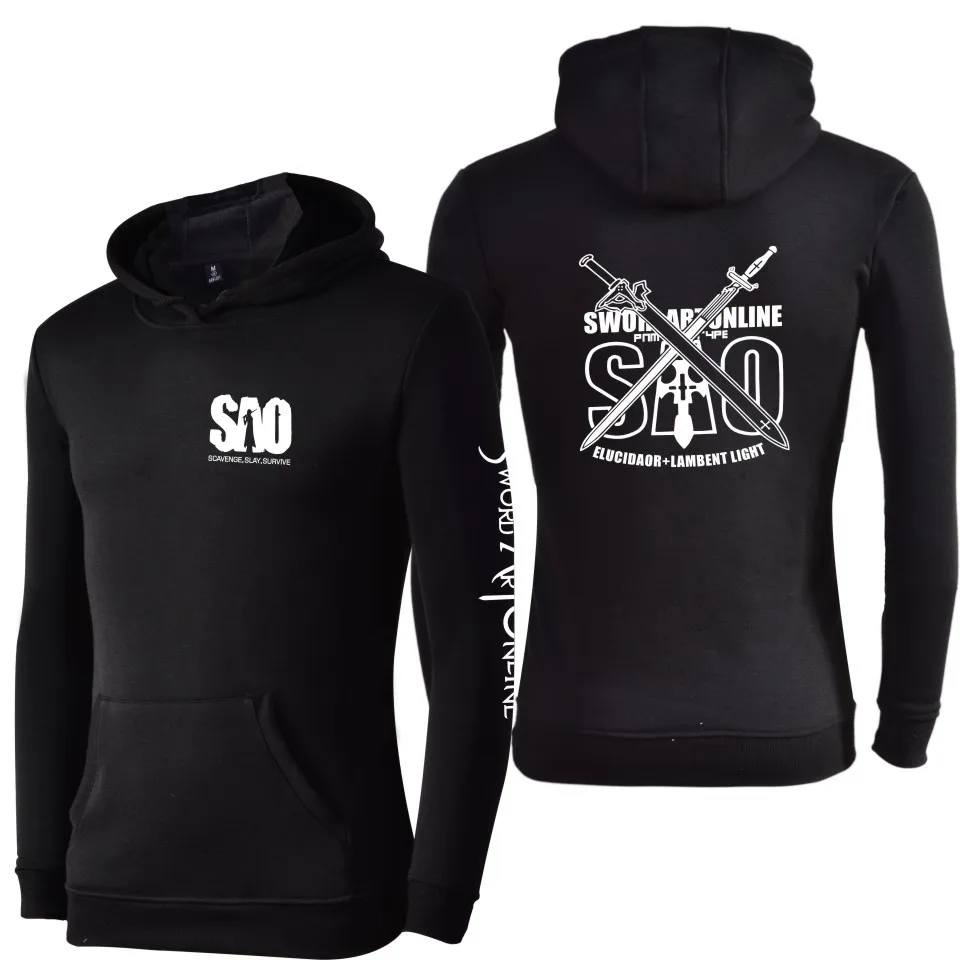 

Sword Art Online fleece Hoodie SAO long sleeve Pullovers anime Hoodies and Sweatshirts Harajuku hooded sweatshirt