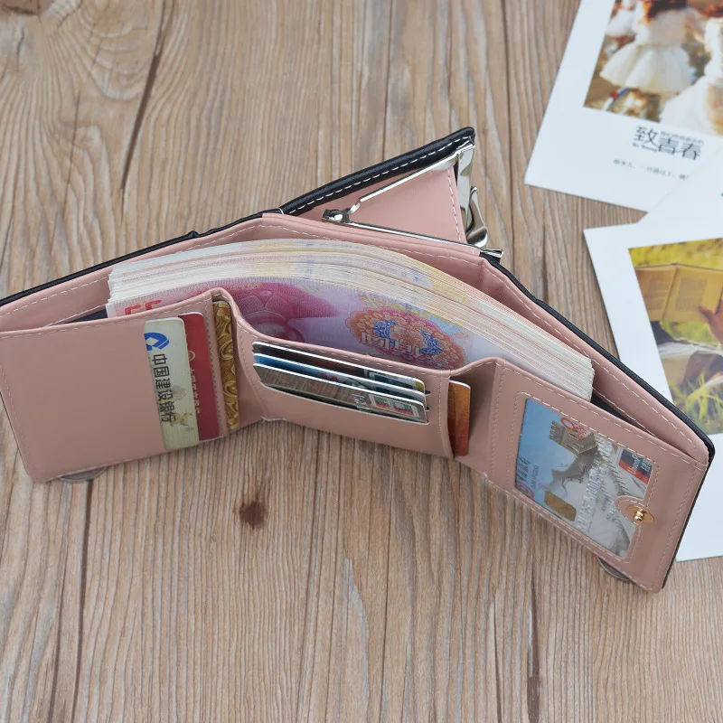 Женские кошельки новинка 2019 милый мягкий короткий кошелек с цветочным рисунком