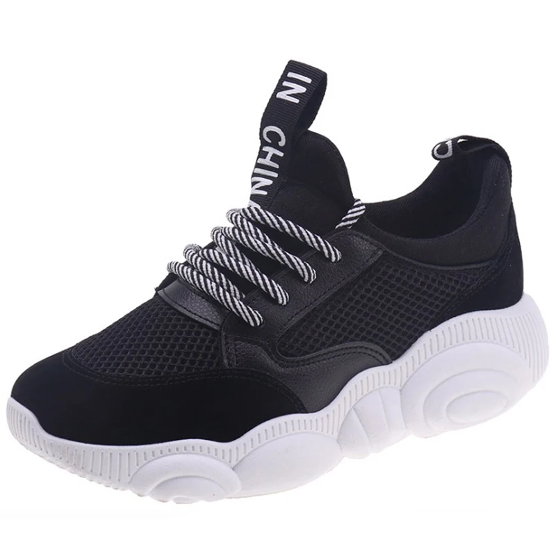 Женская Повседневная обувь 2019 модные сетчатые и кожаные женские кроссовки на