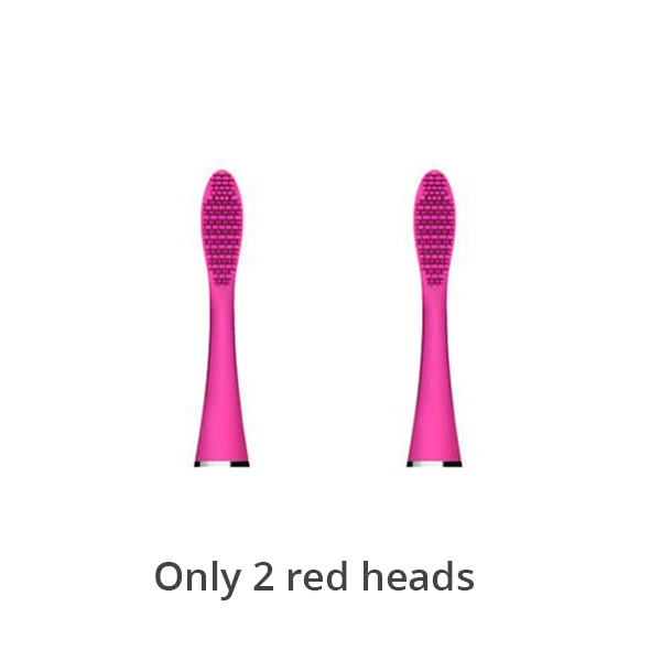 2 red brush heads Звуковая электрическая зубная щетка силиконовый гель Сделано 5 видов вибрации глубоко для чискти, зубная гигиена Водонепроницаемый usb зарядка зубная щетка - Цвет: 2 red brush heads