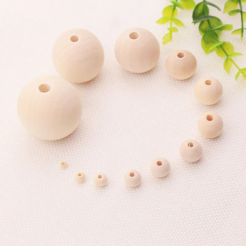 100PCS/Pack DIY Wooden Balls Lead-Free Accessories Eco-Friendly Natural Beads Round Spacer Bracelet jewelry Making | Украшения и