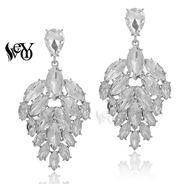 white VEYO Роскошные серьги-капли с кристаллами для женщин, гипербола, модные ювелирные изделия, новинка - Окраска металла: white