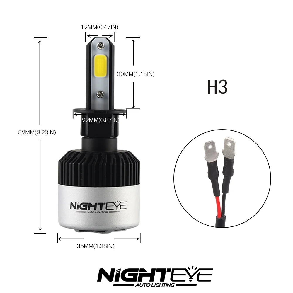 NIGHTEYE 9000LM H4 H11 H7 Светодиодные Автомобильные фары лампы 6500K H8 H1 HB3 9005 HB4 9006 72 Вт 360 градусов Автомобильные противотуманные фары лампы авто лампы