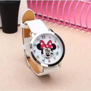 minnie 004 8 ярких цветов модные красочные часы для девочек детские Мультяшные часы Микки милые часы милые relogio детские часы reloj infanti - Цвет: minnie 004