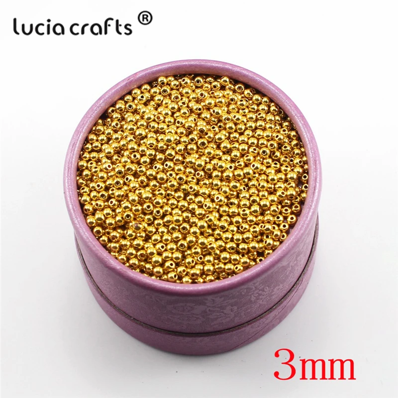 Lucia crafts 3/4/5/6/8mm многослойный посылка золотистого и серебристого цветов; Цвет покрытием легированные свободные бусины сделай сам ручной работы аксессуары материалы E0812