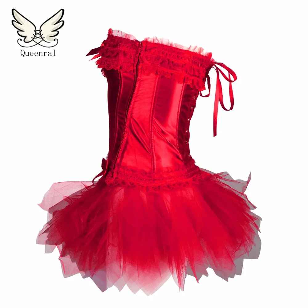 Талия тренер корсеты Красный черный Сексуальные Готические Платье женщин