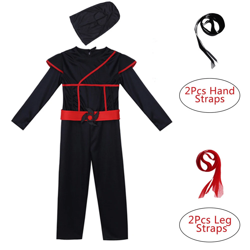 Детский костюм черного ниндзя Супер Красивый Мальчик Воин Рождественская Хэллоуиновская игра Одежда Косплей Костюм Подарок