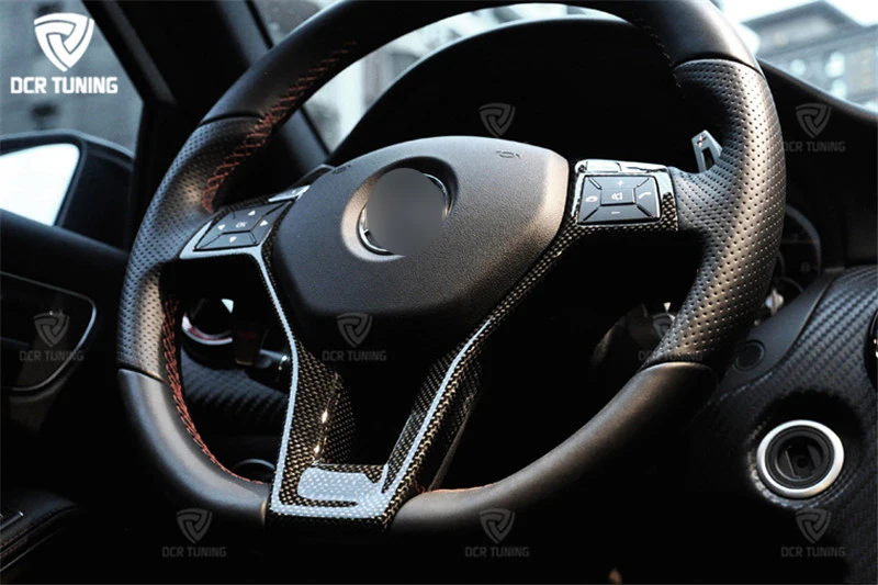Цена Обшивка рулевого колеса из углеродного волокна для Mercedes - Benz W176, W204, W117, W212, W207, W218, R172, R231, X204, подходит только для AMG