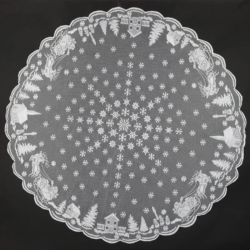 Diameter 178cm Европейский и классическая, в американском стиле Рождественская скатерть со снежинками белая скатерть Свадебная вечеринка украшения дома - Цвет: Diameter 178cm