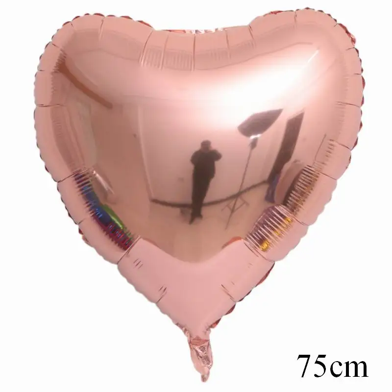 rose gold 1 шт., 75 см, День Святого Валентина, свадьба, день рождения, вечеринка, украшенные принадлежности, большие красочные в форме сердца, Детские душевые фольги, воздушные шары - Цвет: rose gold