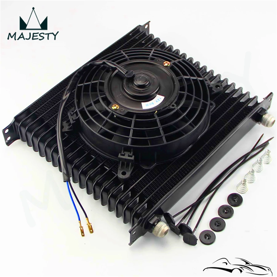 Масляный радиатор двигателя AN10 Trust 19 рядов 10 6x12x2 + 7 дюймов|engine oil cooler|oil coolerfan kit |