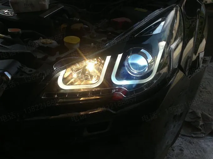 Автомобильный Стильный чехол на голову для Subaru Outback 2010 2011 2012 фары светодиодный DRL Объектив Двойной Луч би-ксенон HID