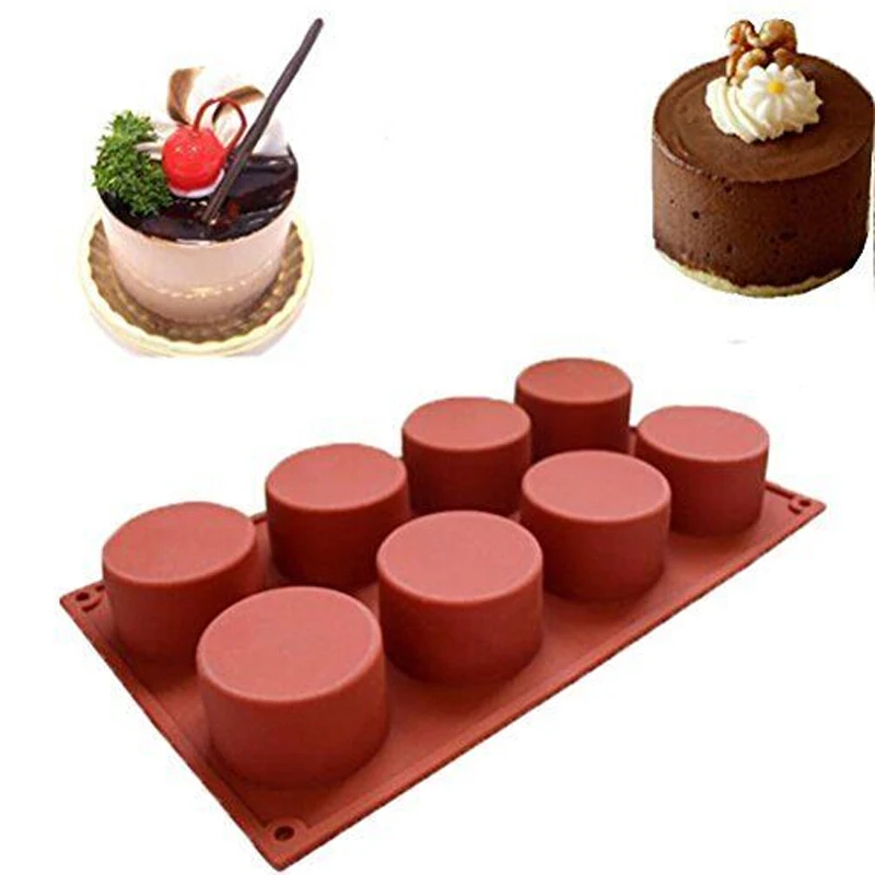 1 шт. 8 отверстий силиконовая форма для кексов DIY круглая Мини Маффин торта 3D