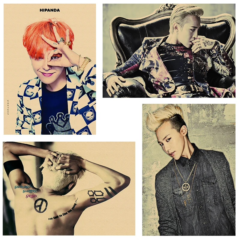Популярные корейские теории Большого взрыва известная G-DRAGON крафт Бумага плакат