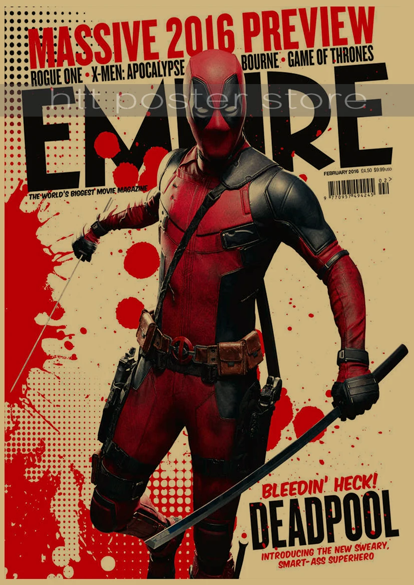 A020 Постеры Дэдпул супергерой Marvel Meng дешевые декоративные наклейки Ryan Reynolds фильмы и видео картины - Цвет: A020