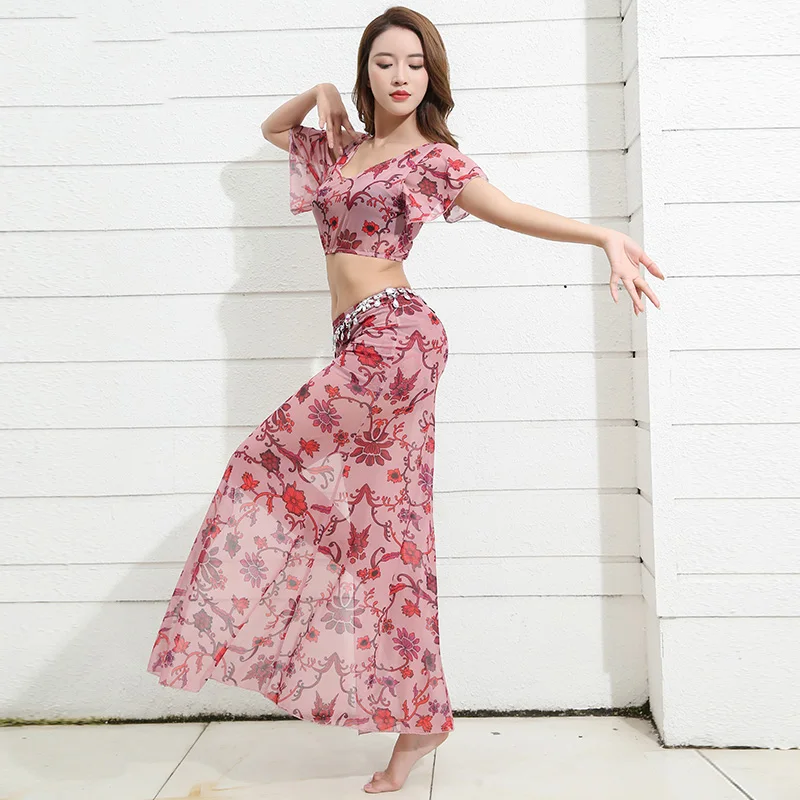 Новинка лета 2019 Женский комплект 2 шт. одежда для выступлений в восточном стиле