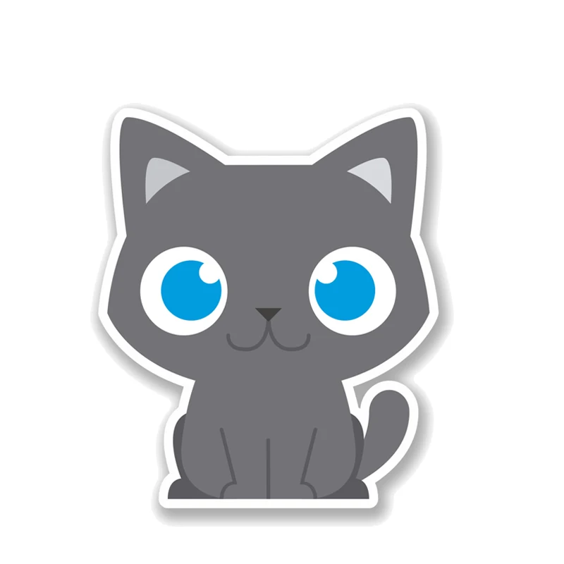 

YJZT 12*14CM Grey Cat Sticker PVC High Quality Animal Car Sticker C1-4143