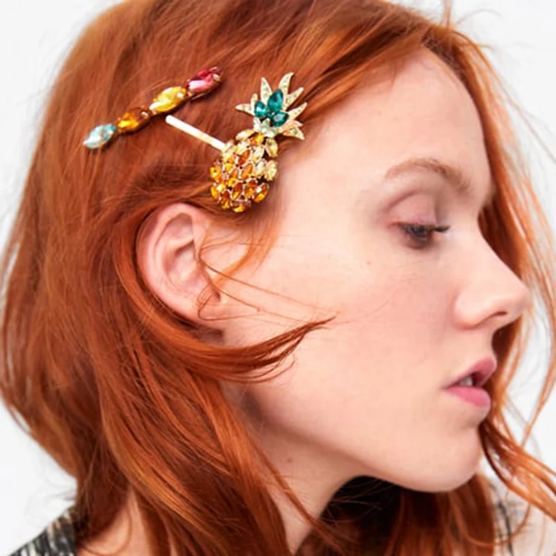 Симпатичные заколки для волос в виде фруктов и ананасов женские девочек малышей