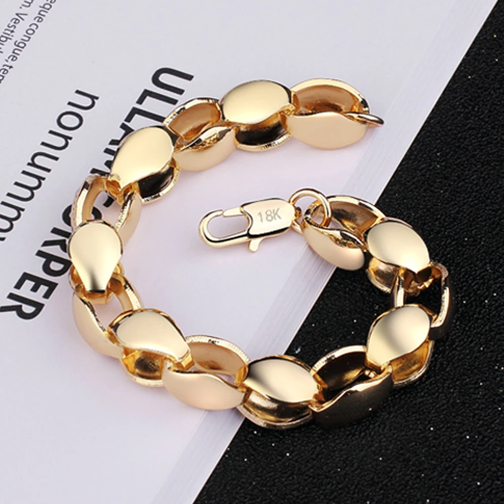Для мужчин цепи 18kgold Цепочки и ожерелья оптовая продажа Мода золото Цвет 8 мм