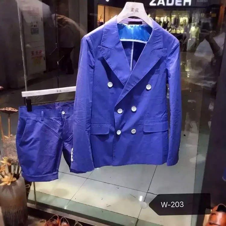 Business + Shorts Set Japan and Korea fashion Men's suits summer Catwalk shows leisure party man suit | Мужская одежда