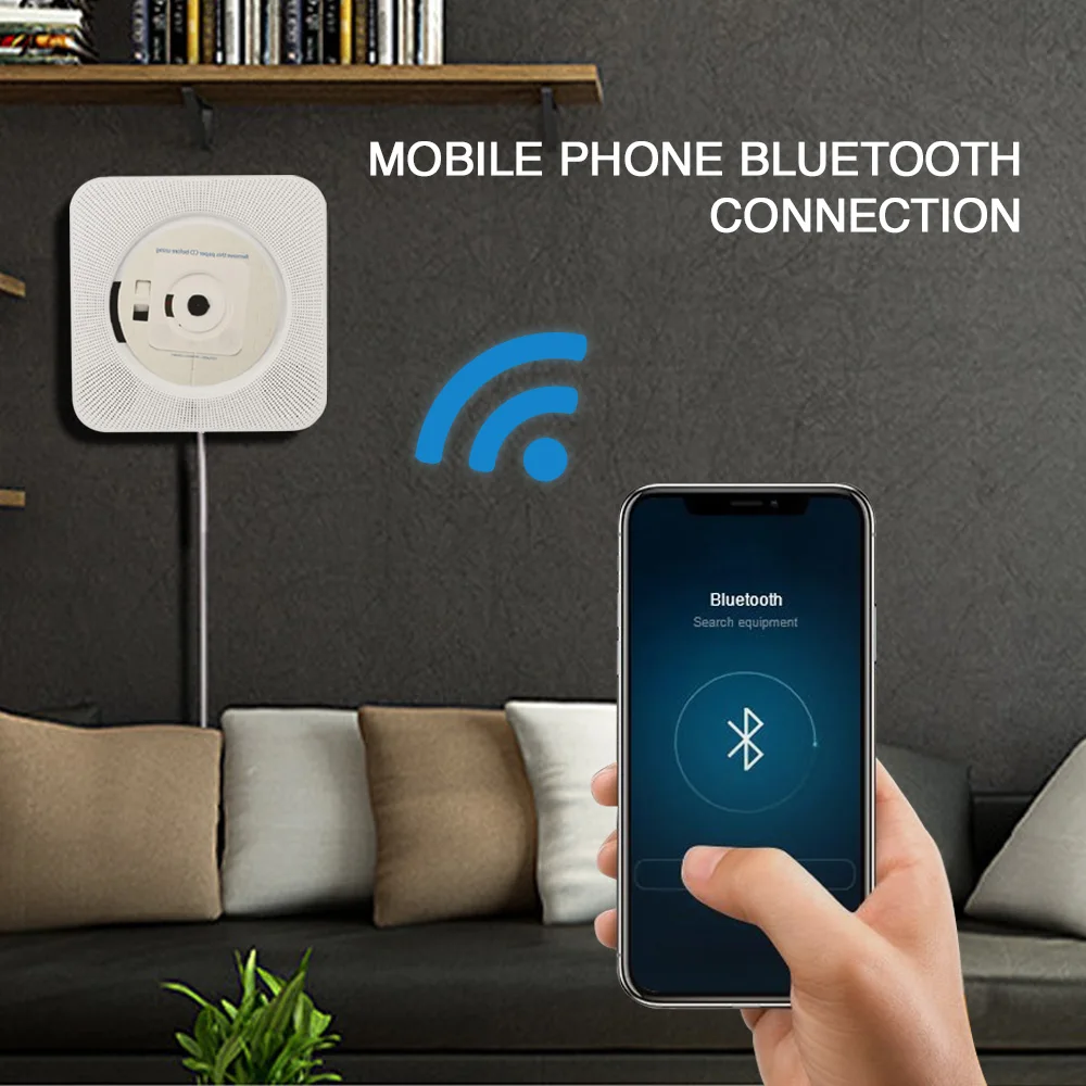 ET настенный CD плеер с дистанционным управлением FM радио Bluetooth USB диск портативный