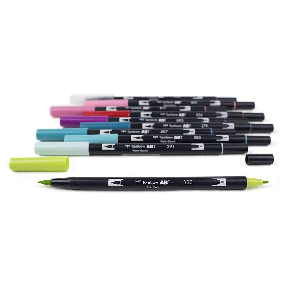 ABT Tombow, двойная кисть, художественные маркеры, акварельные маркеры, 96 цветов, мягкая ручка для рукописного письма, профессиональные ручки для рисования