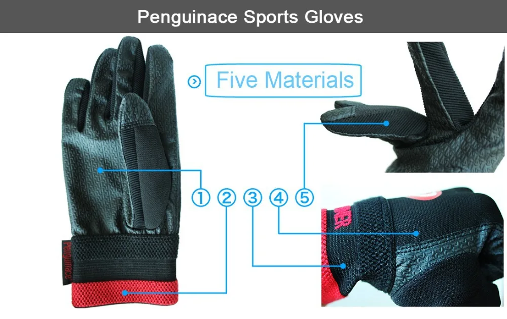 Penguinace спортивные перчатки Professional Anti-skid Прочный Открытый UltiPro фрикционные