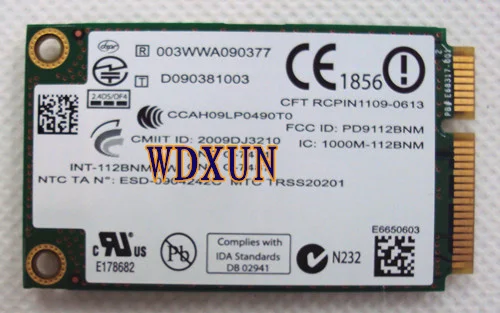 Беспроводной адаптер Intel Centrino Wireless N 1000 1x2 IEEE 802.11b/G/N 300 Мбит/с Wi Fi 112BNHMW|intel centrino wireless-n