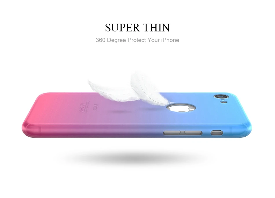 FLOVEME 360 градусов полное покрытие градиентный карамельный цвет чехол для iPhone 7 6s 6 Чехол девчачий чехол для iPhone 7 6s 6 Plus ракушки
