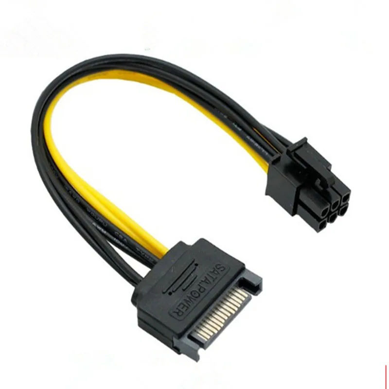 Черный 15 Pin SATA адаптер питания для 6 PCI Express Riser Card кабель |