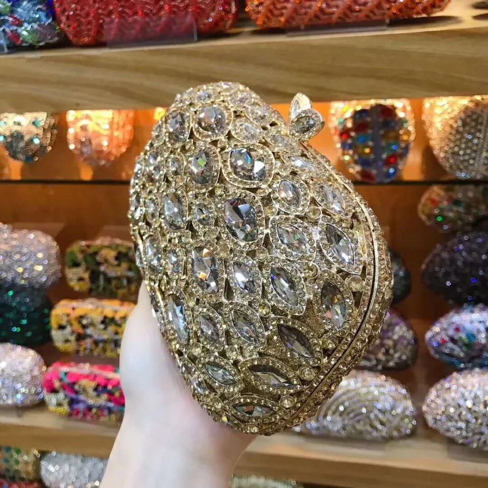 

lady gold Diamonds crystal Evening Bags gift Box Clutch Purse Women Bag Day Clutches Ladies Wedding Bride Hand Bag Phone wallet