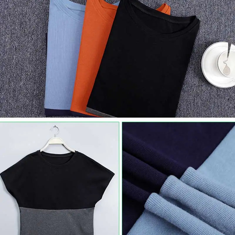 2018 Новый Большие размеры женская футболка Летняя Мозаика Цвет свободные Для