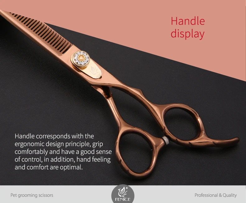 Fenice профессиональные высококачественные 7,0 дюймовые двухсторонние ножницы для ухода за собаками, тоньше, истончение 20-30