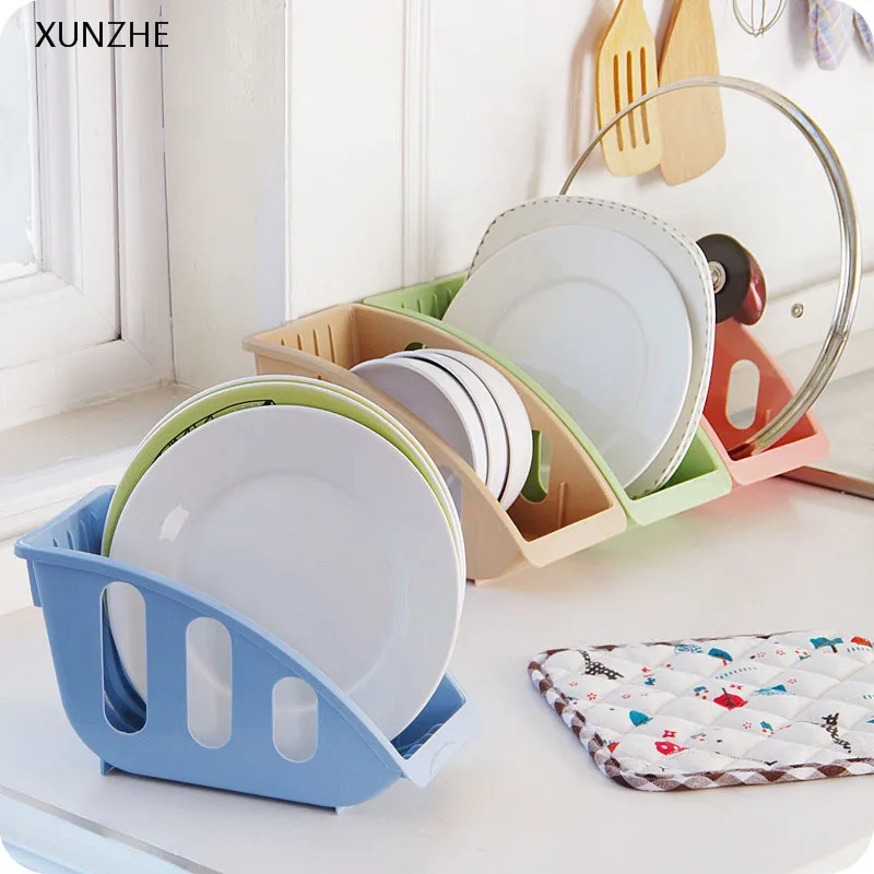 

XUNZHE Creative Hollow Out Drainage Storage Rack 5 Slots Classification Tableware Rack Dishes Plate Kitchen Supplies Organizers